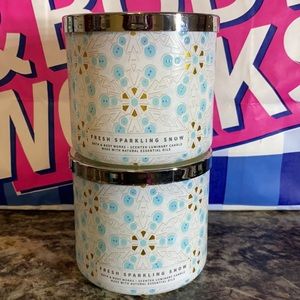Bath & Body Works 3-Wick Fresh  Sparkling Snow candles
